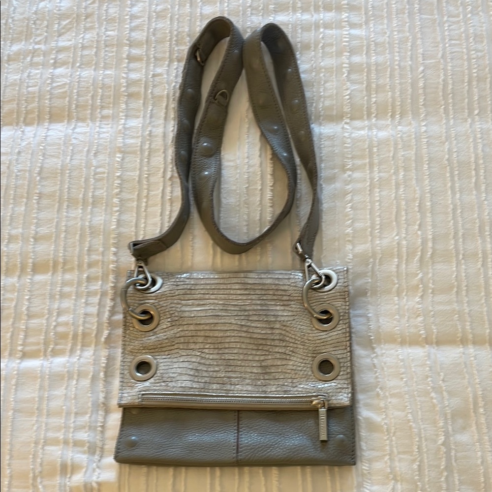 Hammitt Montana Reversible Gray/Crocodile Crossbody Bag